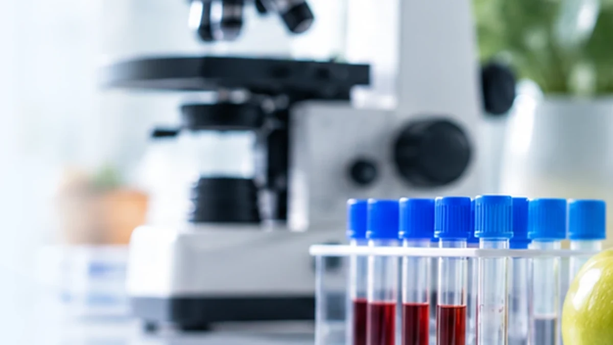 Probówki z próbkami krwi w laboratorium